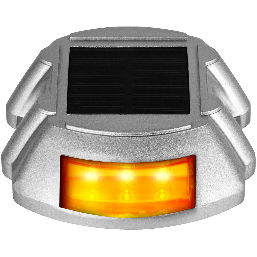 Paquete de 8 luces solares para entrada de vehículos con botón de interruptor a prueba de agua inalámbricas 6 LED