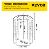 Pérgola de jardín en forma de jaula de pájaros 2,7 m alto x 2 m ancho
