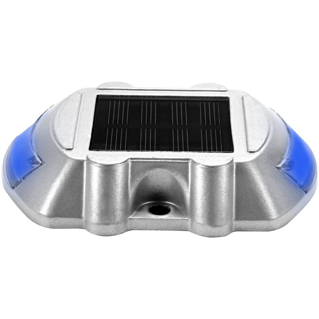 Paquete de 12 luces solares para entrada de vehículos color azul brillante luces inalámbricas impermeables para exteriores 6 LED