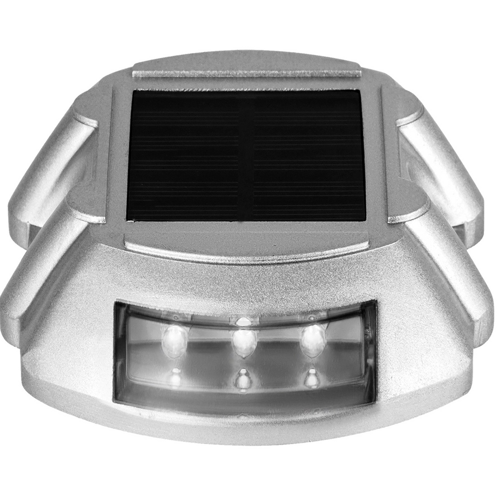 Paquete de 12 luces solares para entrada vehículos color blanco brillante con tornillo inalámbricas impermeables para exteriores 6 LED