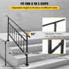VEVOR Pasamanos de escalera para exteriores aptos para 1-5 escalones ajustable con valla