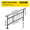 VEVOR Pasamanos de escalera para exteriores aptos para 1-5 escalones ajustable con valla