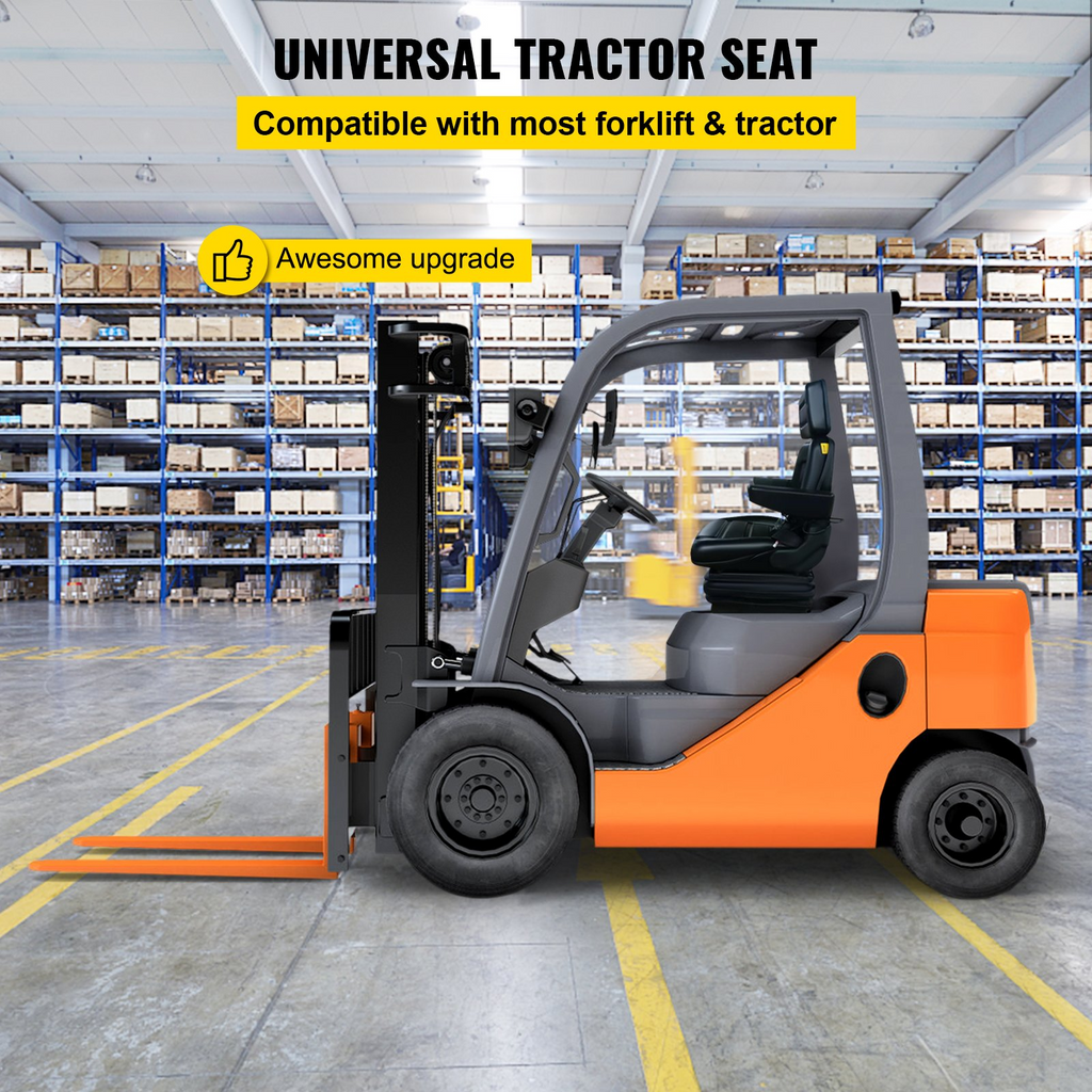 VEVOR Asiento con suspensión respaldo ajustable reposacabezas y reposabrazos