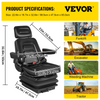 VEVOR Asiento con suspensión respaldo ajustable reposacabezas y reposabrazos