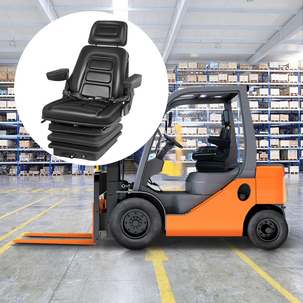 VEVOR Asiento con suspensión respaldo ajustable reposacabezas y reposabrazos
