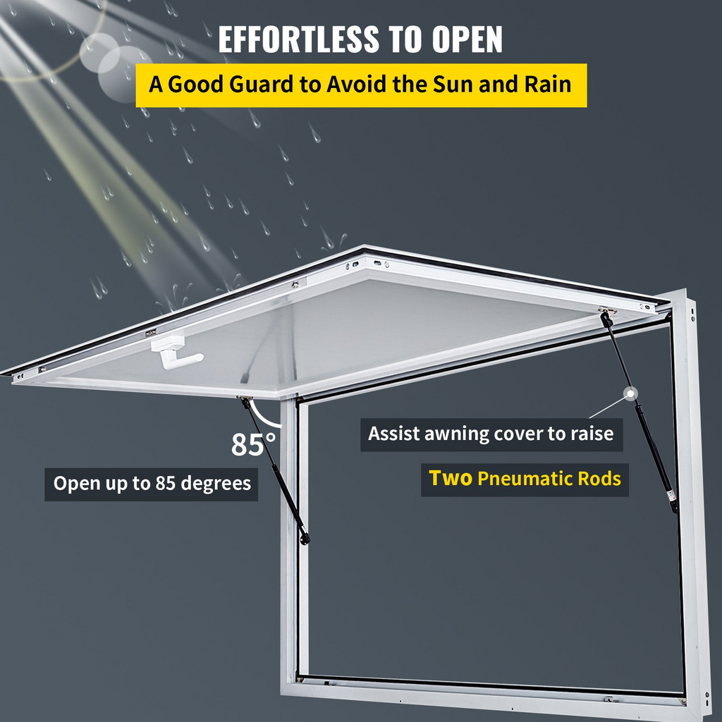 Ventana para puesto de comida de 53 x 33 pulgadas puerta con ventana para puesto de comida con cerradura de horquilla de doble punto de hasta 85 grados para camiones de comida