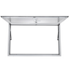 Ventana para puesto de comida de 53 x 33 pulgadas puerta con ventana para puesto de comida con cerradura de horquilla de doble punto de hasta 85 grados para camiones de comida