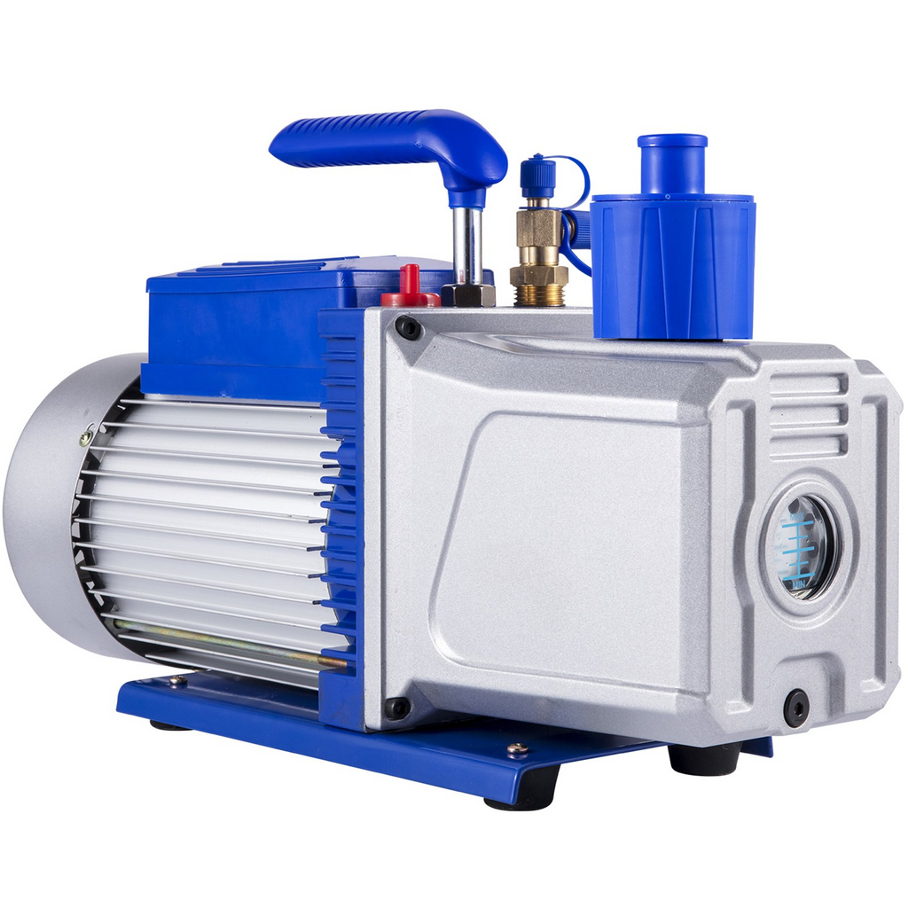 Bomba de vacío VEVOR 12 CFM 1HP de paletas 2 etapas 3 x 10-1 Pa  para refrigerante de aire acondicionado automático JH2