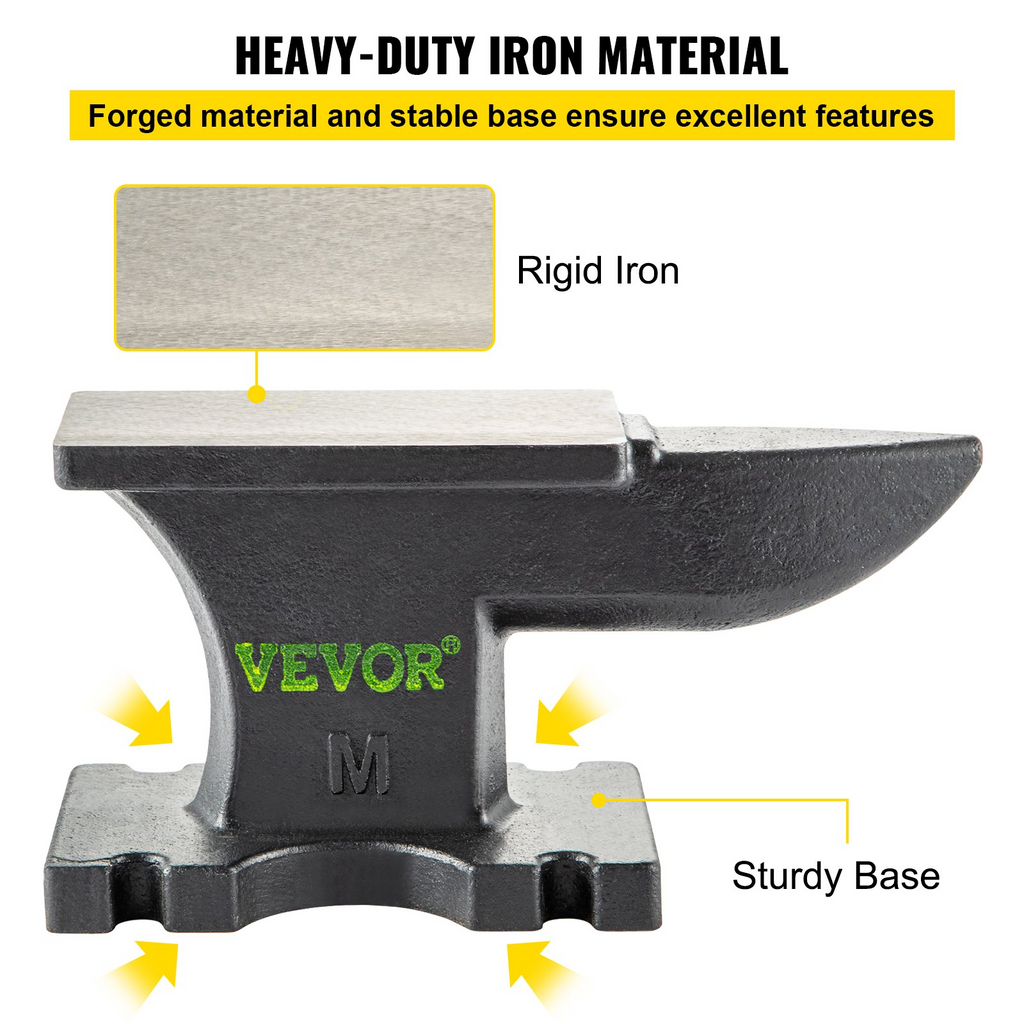 Yunque de hierro fundido VEVOR 25 libras (11 kg) de 6,8 x 3,5 pulgadas y base estable