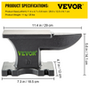 Yunque de hierro fundido VEVOR 25 libras (11 kg) de 6,8 x 3,5 pulgadas y base estable