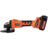 Kit de amoladora angular inalámbrica VEVOR motor sin escobillas de 4-1/2'' y 9000 rpm 3 velocidades variables con batería de 20 V 4,0 Ah y cargador rápido
