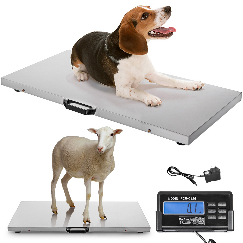 Báscula para ganado VEVOR de 880 lb x 0,2 lb de acero inoxidable de 40,6 x 20,9 pulgadas