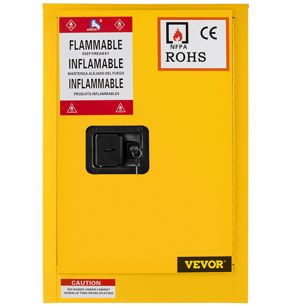 VEVOR Gabinete para materiales inflamables de acero galvanizado de 16,9" x 16,9" x 22"