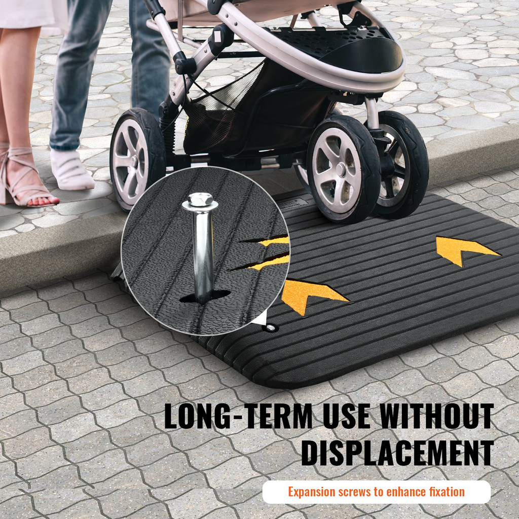 Rampa para silla de ruedas de 4" de altura eléctrica de goma con capacidad de carga nominal de 33069 libras