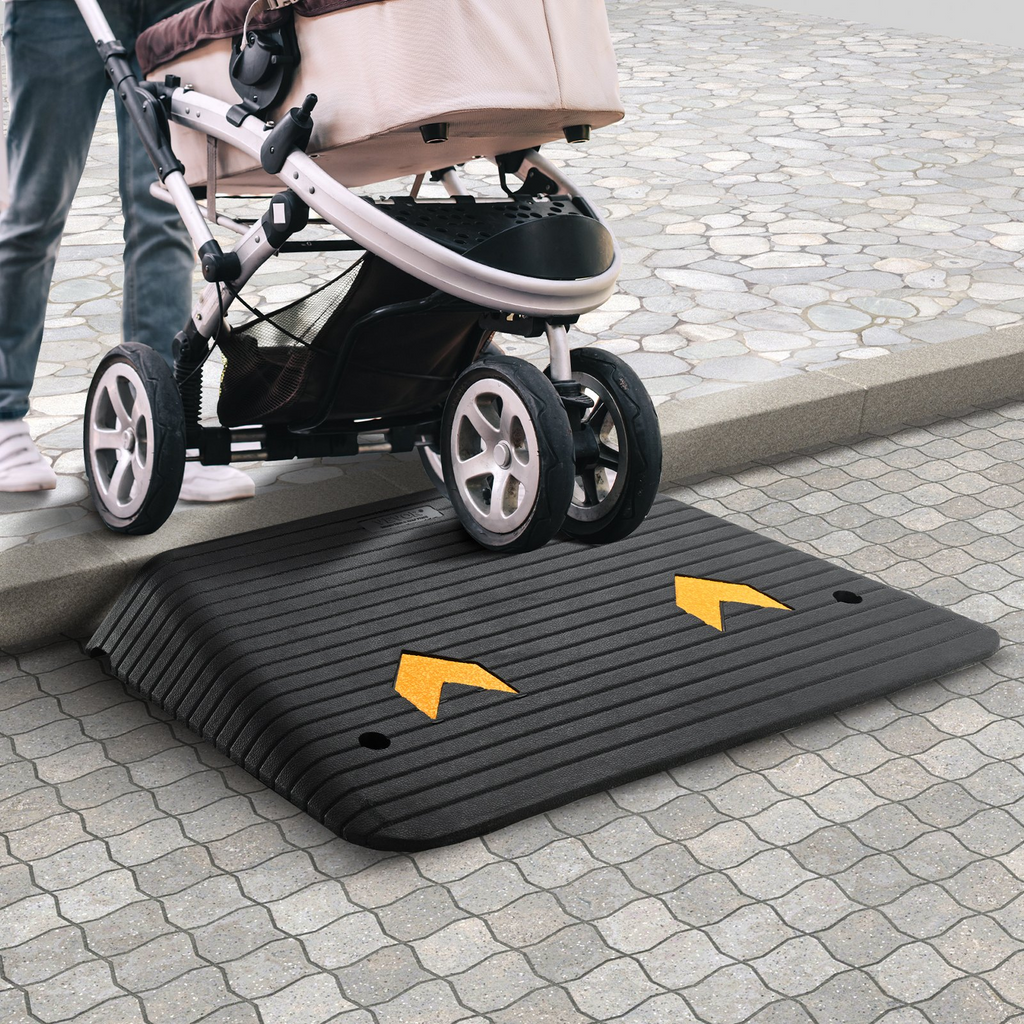 Rampa para silla de ruedas de 4" de altura eléctrica de goma con capacidad de carga nominal de 33069 libras