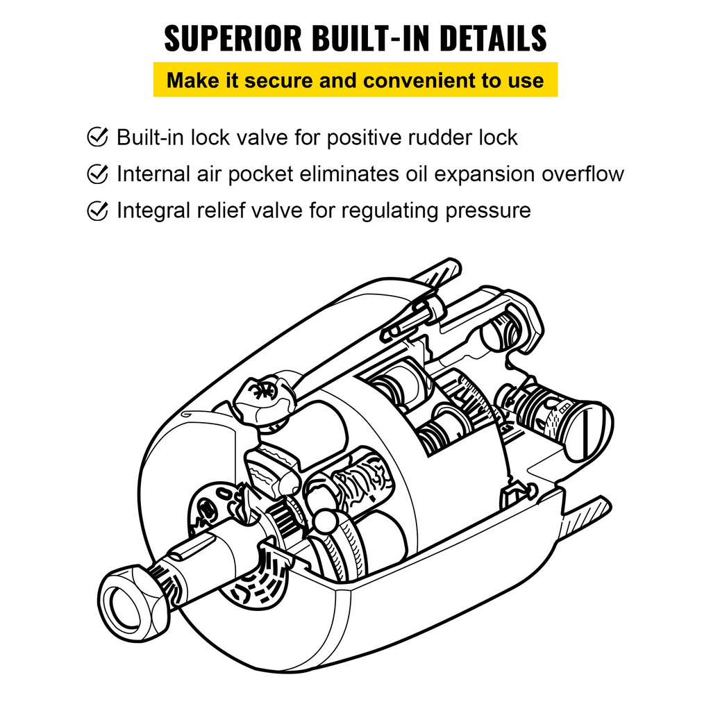 Bomba de dirección hidráulica para motor fueraborda VEVOR Helm 1.4 HH4314-3