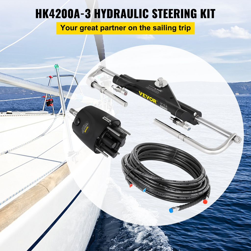Kit de dirección hidráulica fueraborda VEVOR de 150 HP para sistema marino de barco