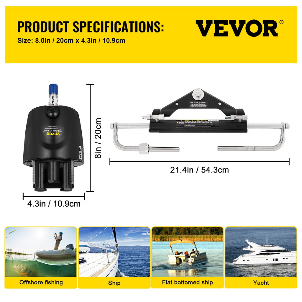Kit de dirección hidráulica fueraborda VEVOR de 150 HP para sistema marino de barco
