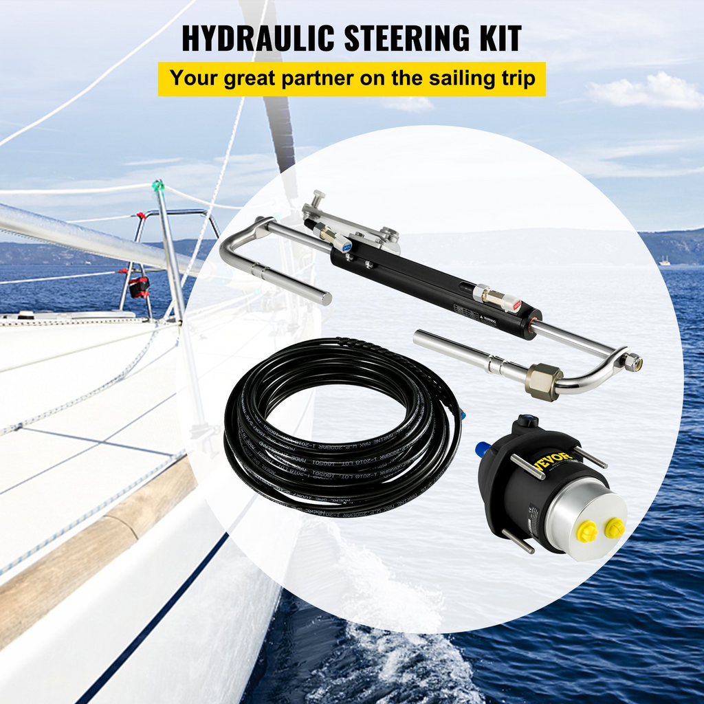 Kit de dirección hidráulica VEVOR fueraborda de 90 HP