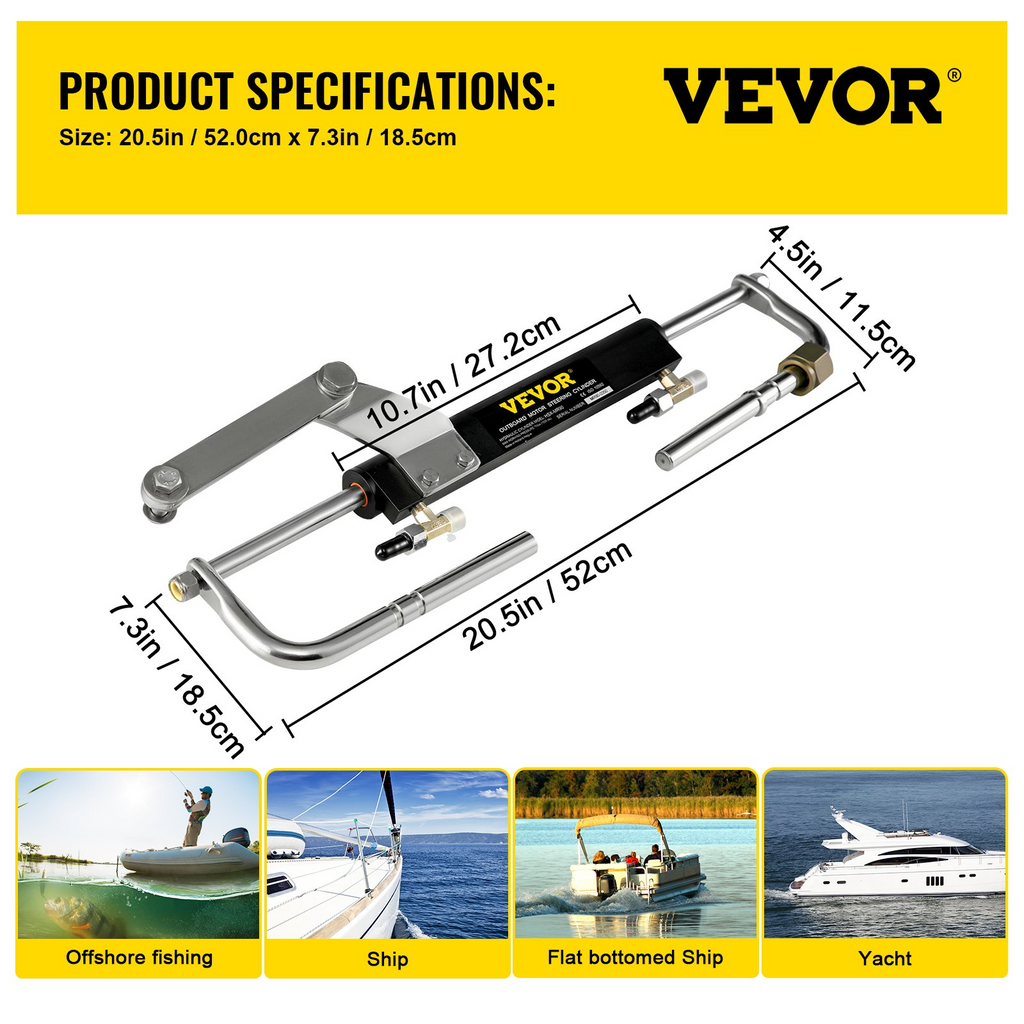 Kit de dirección hidráulica VEVOR fueraborda de 90 HP