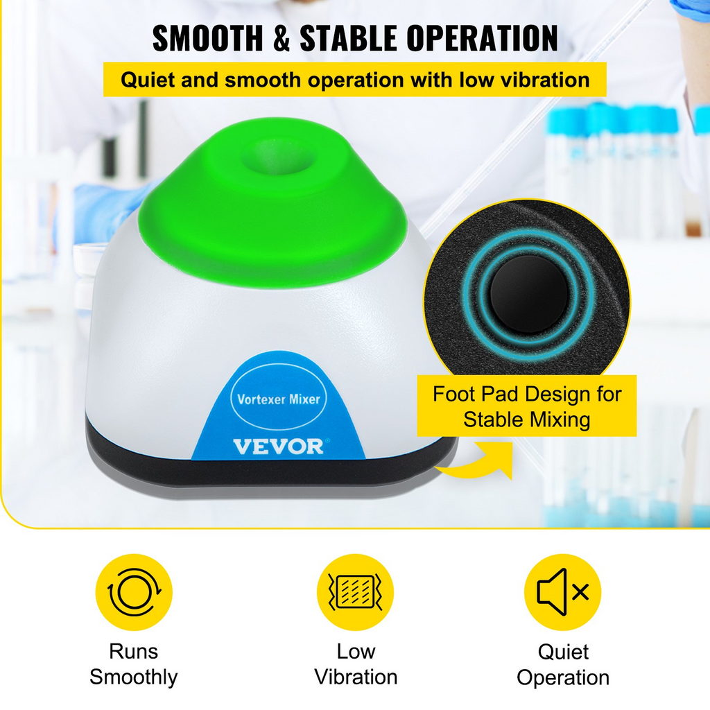 Mini mezclador de vórtice de 3000 RPM función táctil 50 ml diámetro orbital de 6 mm