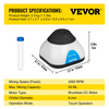 Mini mezclador de vórtice de 3000 RPM 50 ml diámetro orbital de 6 mm