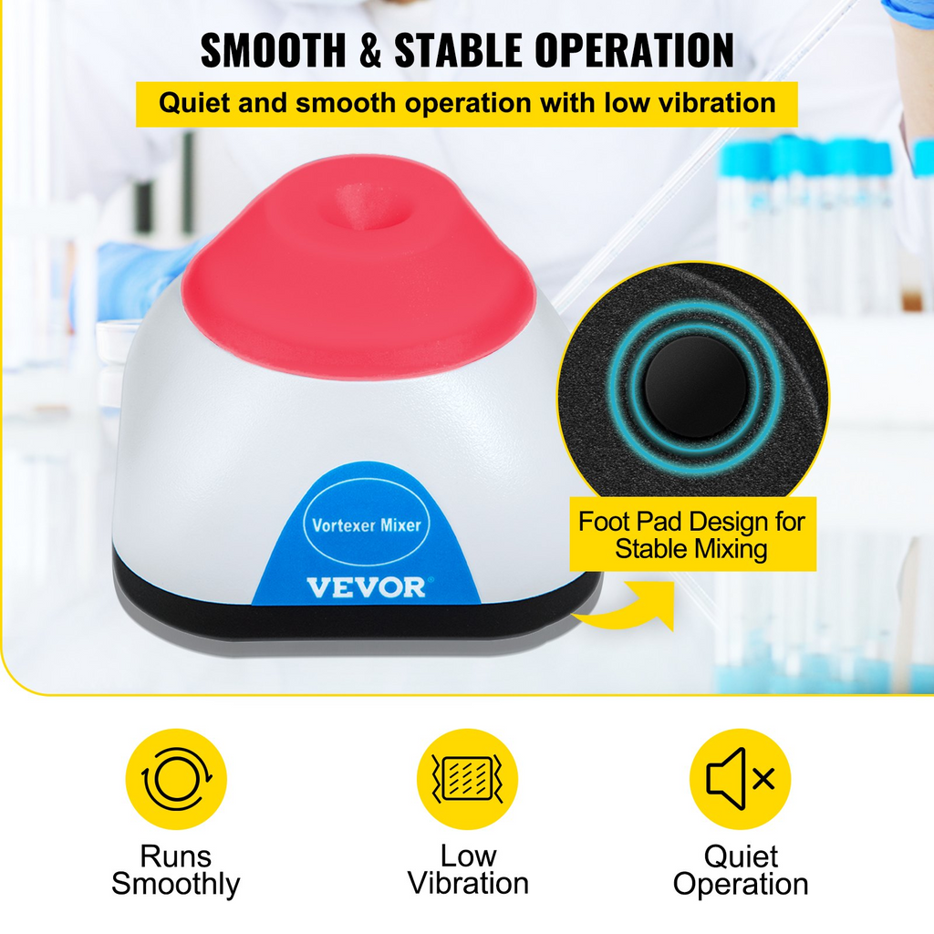 Mini mezclador de vórtice de 3000 RPM función táctil 50 ml diámetro orbital de 6 mm