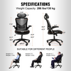 Silla de oficina VEVOR con soporte lumbar ajustable, silla de escritorio ergonómica de respaldo alto con reposacabezas ajustable,  ergonómica con reposabrazos