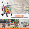 VEVOR Carrito de compras plegable con ruedas giratorias de 360° capacidad de 110 libras