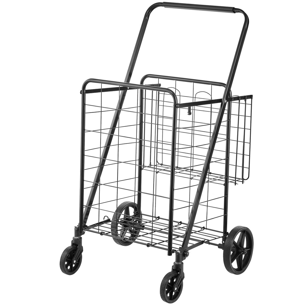 VEVOR Carrito de compras plegable con ruedas giratorias de 360° capacidad de 110 libras