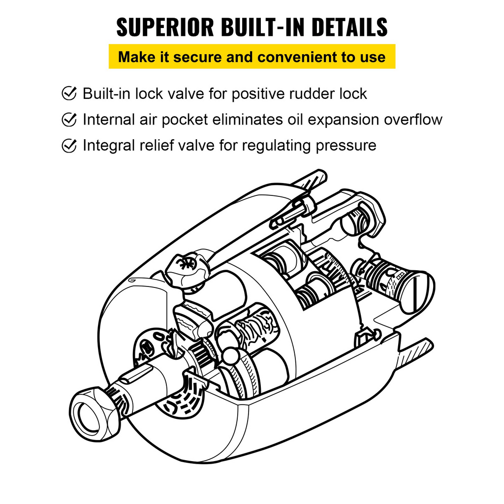 Bomba de dirección hidráulica para fueraborda VEVOR Helm 300 HP HH5271-3