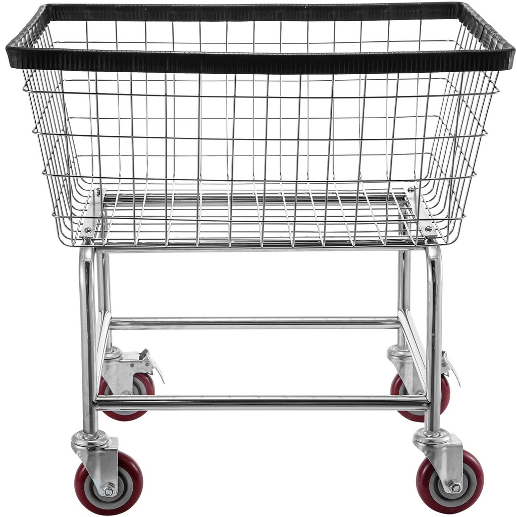 VEVOR Carrito de lavandería de alambre de 2,5 bushels con ruedas, 21'' x 27'' x 27 marco de acero con acabado cromado ruedas de 4 pulgadas
