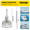 VEVOR Dirección de barco fueraborda Cable de dirección de barco de 13' Kit de dirección de barco fueraborda de 13 pies Eje cónico de 3/4'' para dirección de barco