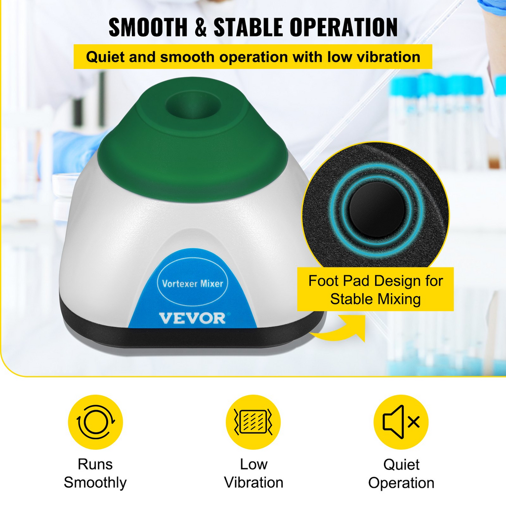 Mini mezclador de vórtice de 6000 rpm función táctil carga USB 50 ml diámetro orbital 6 mm