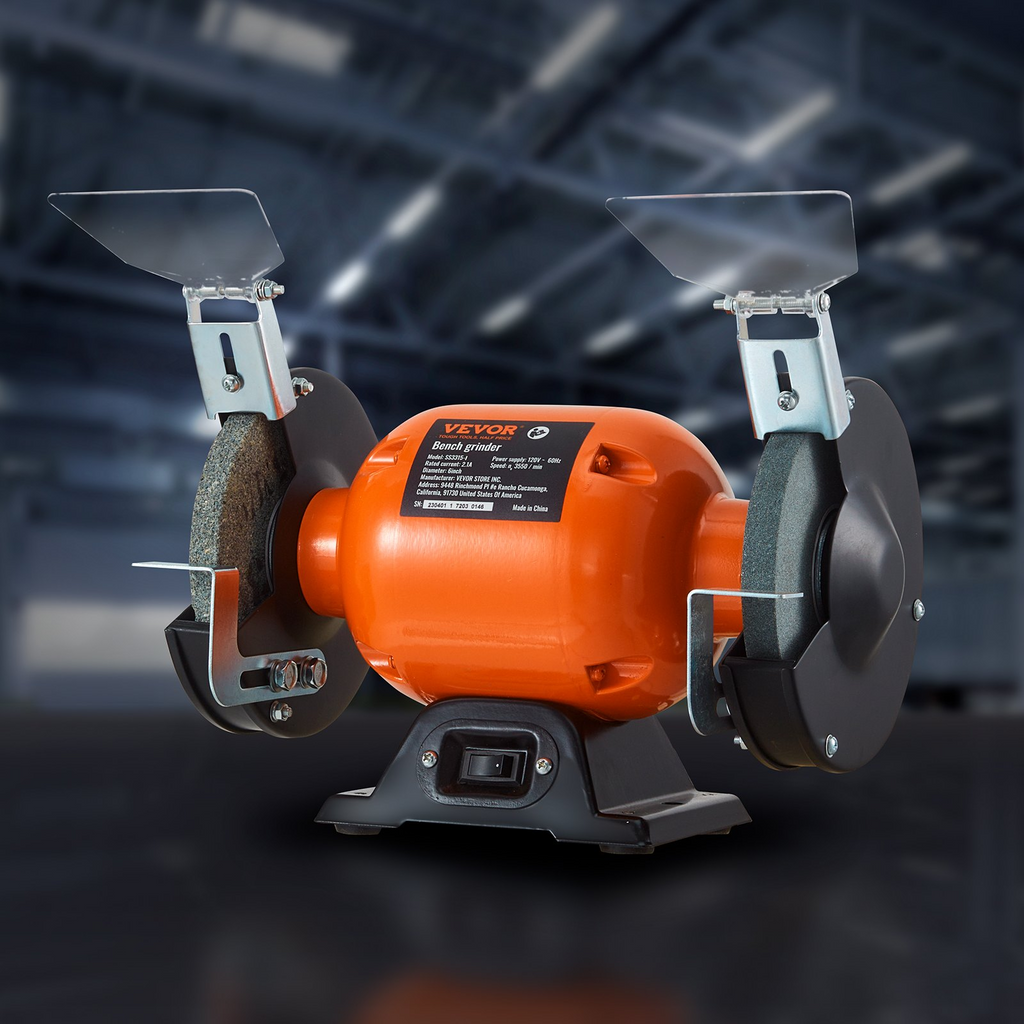 Amoladora de banco VEVOR 6 pulgadas con motor sin escobillas  2,1 A 3550 RPM