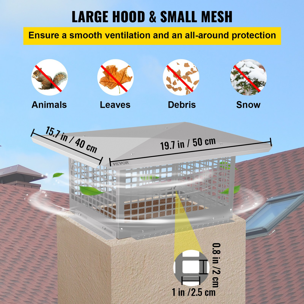 Tapa de chimenea VEVOR de 8" x 13"