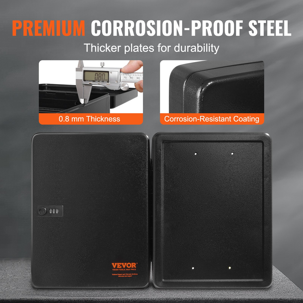 Caja de seguridad para 48 llaves caja de seguridad con combinación y cerradura 48 etiquetas de llaves de colores y una tarjeta de registro
