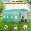 Invernadero de túnel portátil VEVOR de 15 x 7 x 7 pies con aros de acero galvanizado 1 viga superior 8 ventanas enrollables