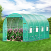 Invernadero de túnel portátil VEVOR de 15 x 7 x 7 pies con aros de acero galvanizado 1 viga superior 8 ventanas enrollables