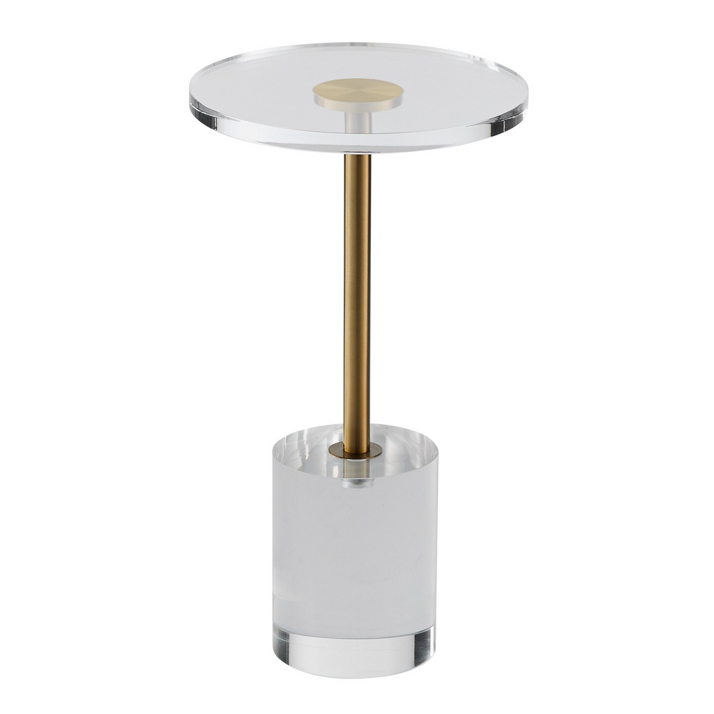 Mesa auxiliar de acrílico transparente VEVOR tablero redondo de 11,9 x 11,9 pulgadas 21,4 pulgadas de alto