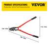 VEVOR - Crimpadora manual de 24 pulgadas herramienta de estampación de 5 cavidades de 1/16", 3/32", 1/8", 5/32", 3/16"