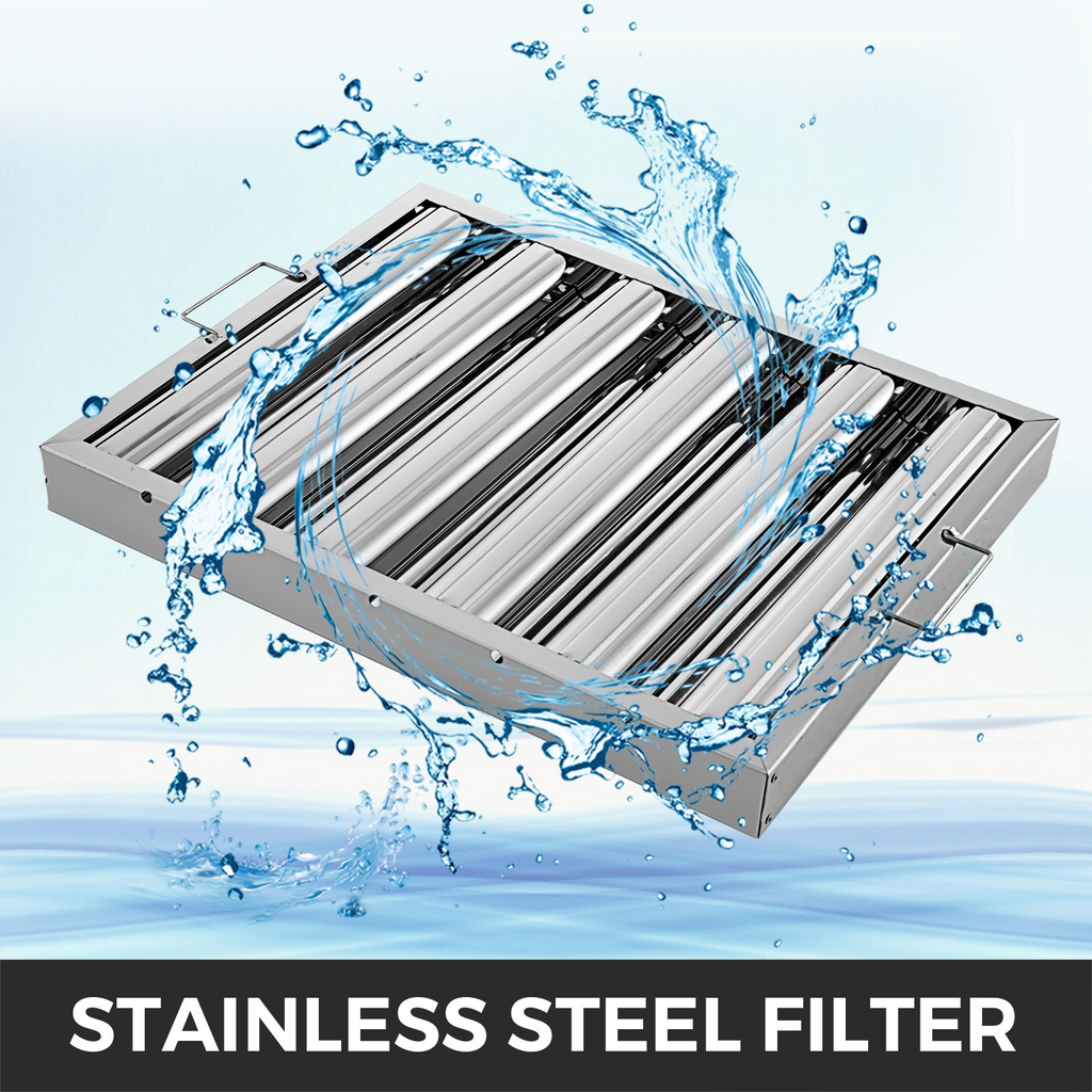 VEVOR Paquete de 6 filtros para campana extractora de acero inoxidable 430 de 19,5 x 15,5 pulgadas 5 ranuras
