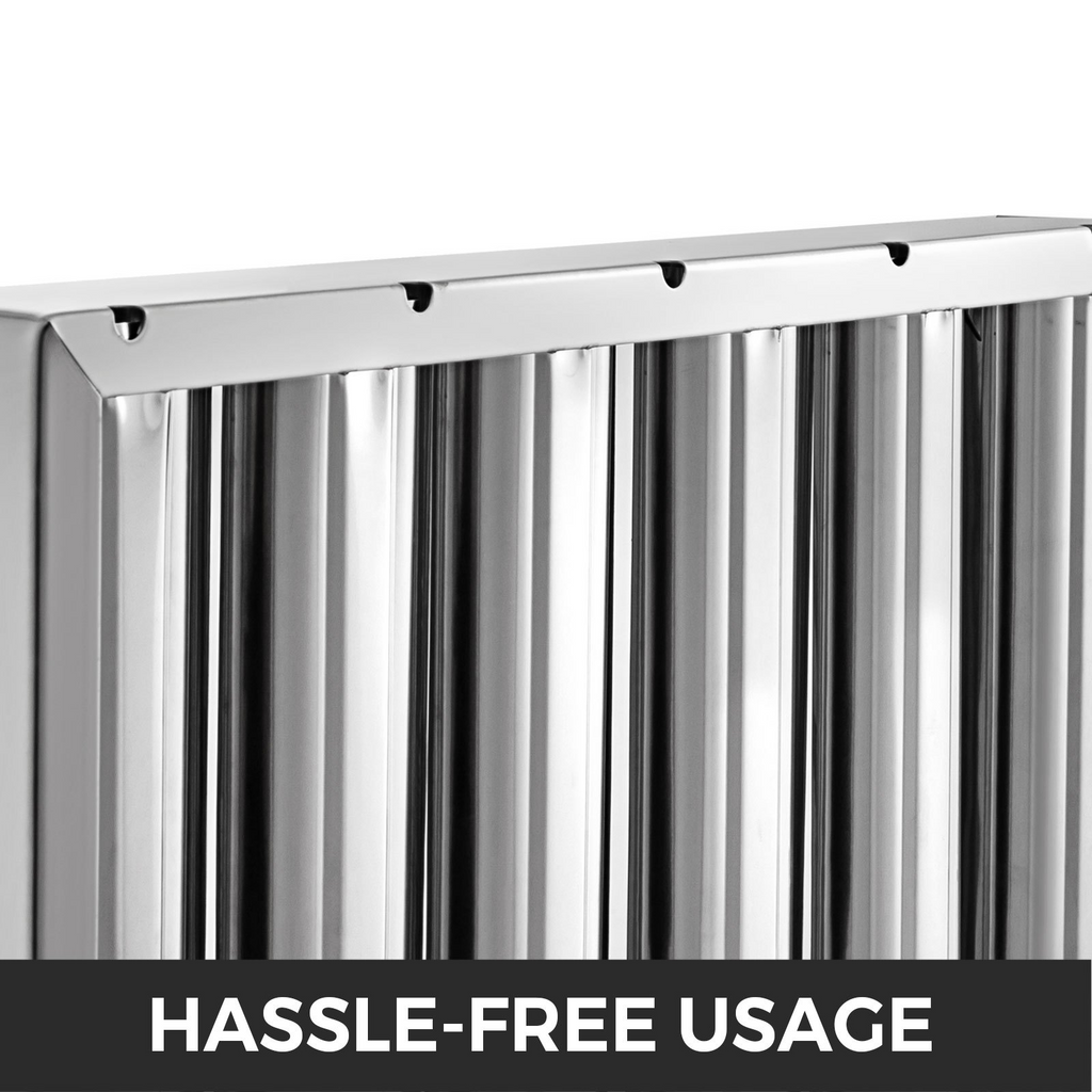 VEVOR Paquete de 6 filtros para campana extractora de acero inoxidable 430 de 19,5 x 15,5 pulgadas 5 ranuras