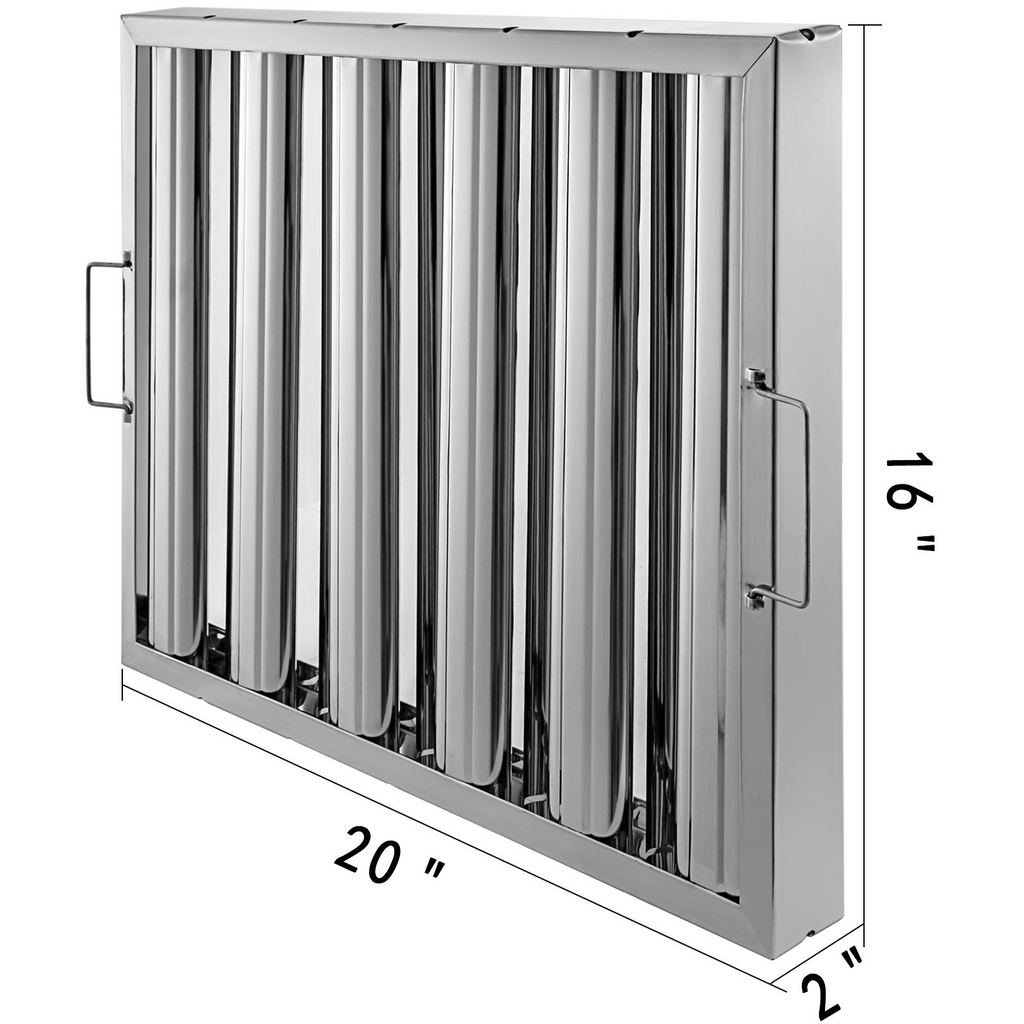 VEVOR Paquete de 6 filtros para campana extractora de acero inoxidable 430 de 19,5 x 15,5 pulgadas 5 ranuras