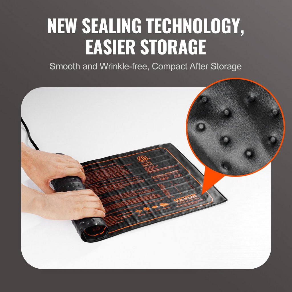 VEVOR - Juego combinado de alfombrilla térmica para plántulas de 10" x 20,75" con termostato digital