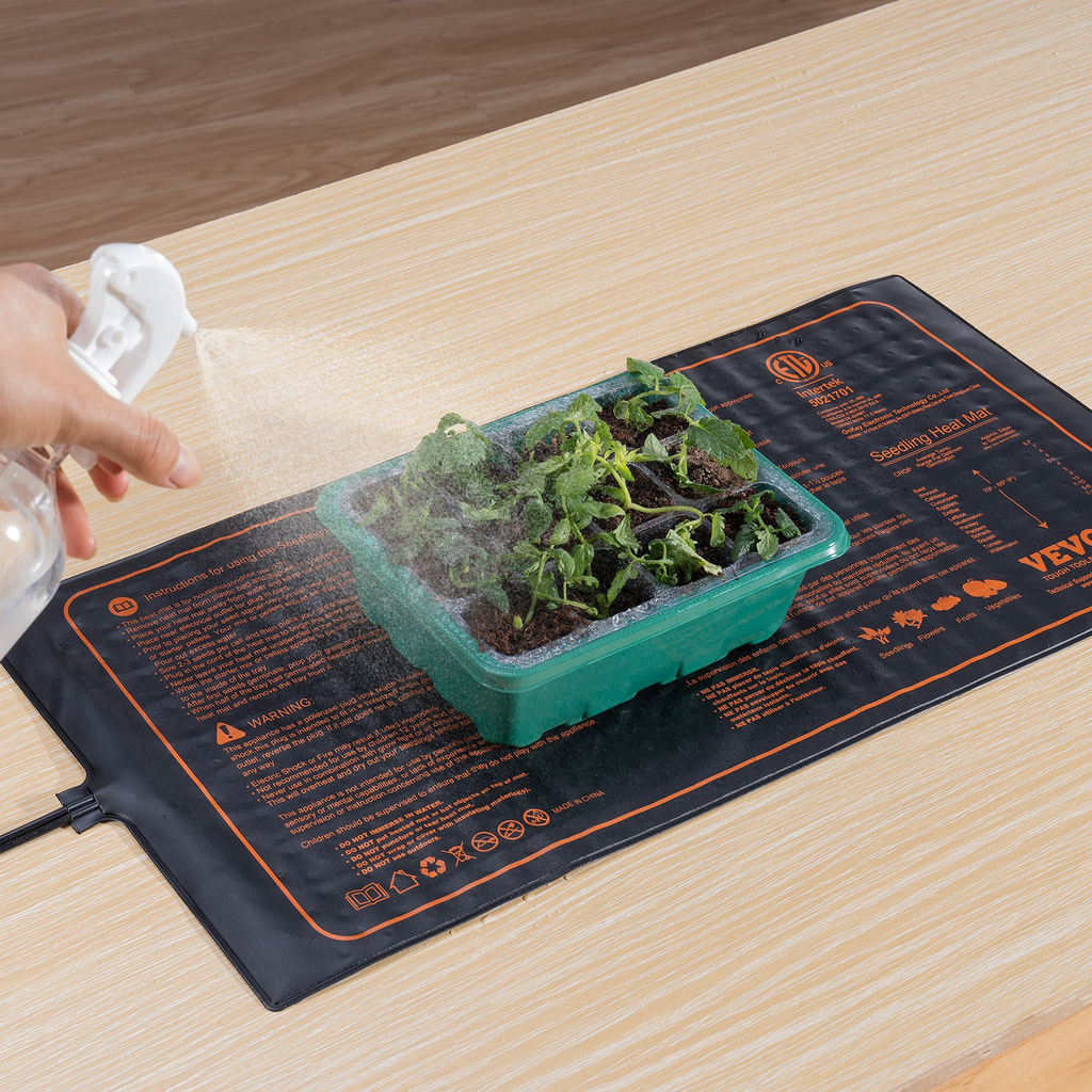 VEVOR - Juego combinado de alfombrilla térmica para plántulas de 10" x 20,75" con termostato digital