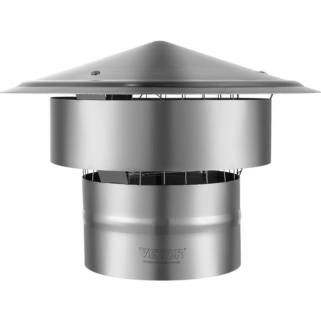 VEVOR - Tapa de chimenea de acero inoxidable de 6 pulgadas tapas aumentadas de 11,81 pulgadas