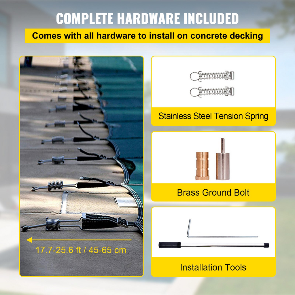 Cubierta de seguridad para piscina de 14 pies x 26 pies triple costura material PP de malla de alta resistencia