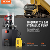 Bomba hidráulica VEVOR, unidad de potencia hidráulica de 10 cuartos, bomba de remolque de volteo de doble acción, caudal de 0,91 GPM, presión de alivio máxima de 3200 PSI, bomba hidráulica de 12 V CC