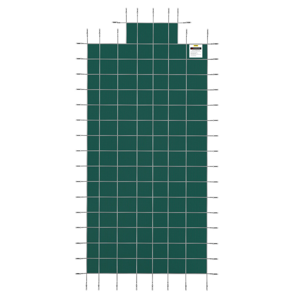 VEVOR - Cubierta de seguridad para piscinas rectangulares de 20 x 40 pies malla verde con escalones en el extremo central de 4 x 8 pies